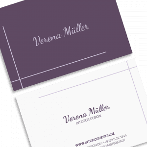 Violette Visitenkarten Designvorlage, beidseitig bedruckt