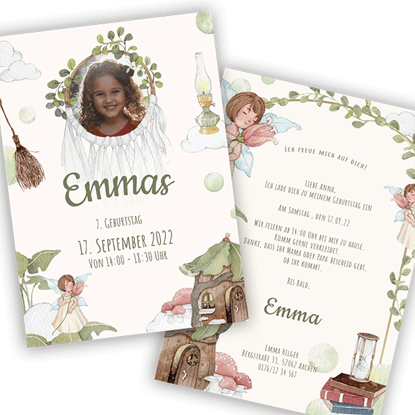 Einladungskarten Emma Feen · ÖCHERPRINT